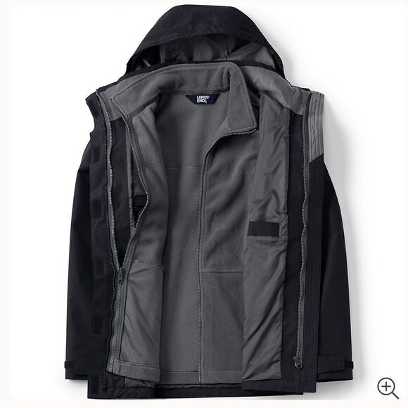Men’s Lands End 3 in 1 Jacket. Black/Gray. Sz L - Picture 7 of 7